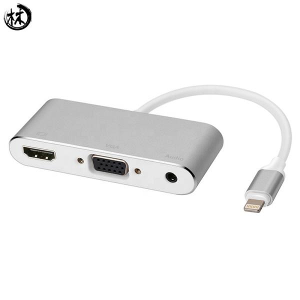 Kico Lighting to 3.5mm Aux port Audio & VGA & HDTV Adapter Converter Cable For Iphone