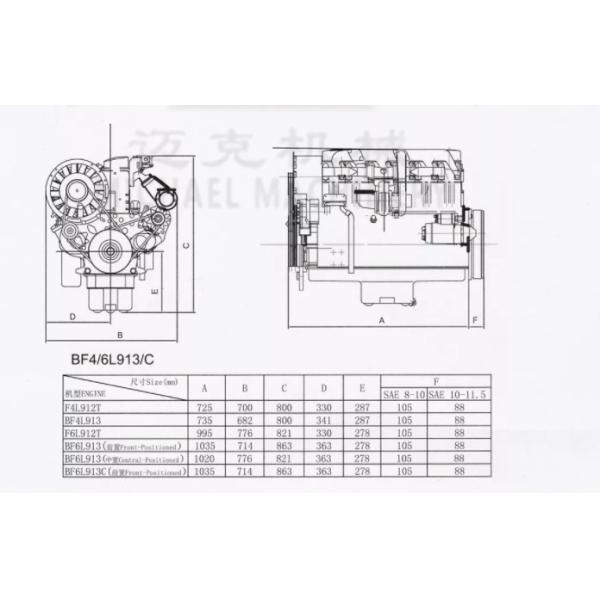 Crawler Excavator Deutz Water Cooled Diesel Engines BF6M1013