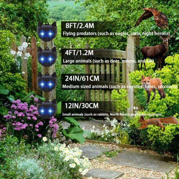 Solar Powered Red LED Lights Cockroach Trap and Raccoon Deterrent for Home Perimeter
