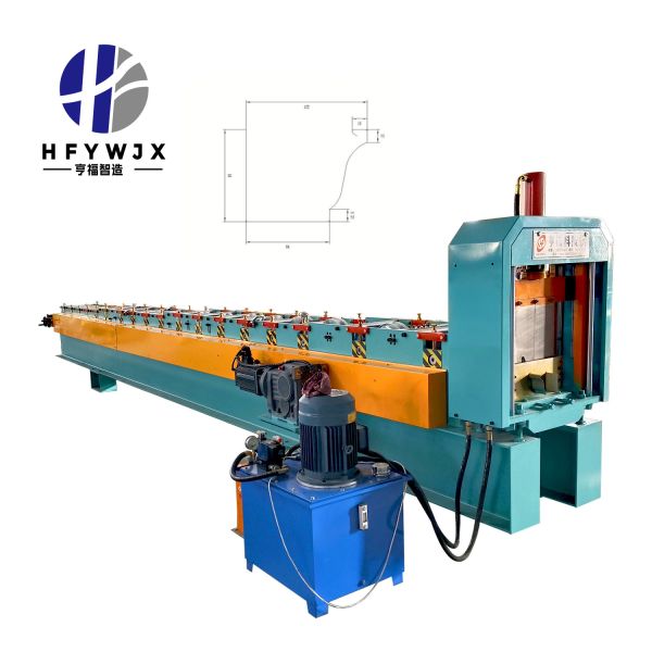 Hydraulic Pressure Gutter Downspout Roll Forming Machine with PLC Control and 16 Forming Stations