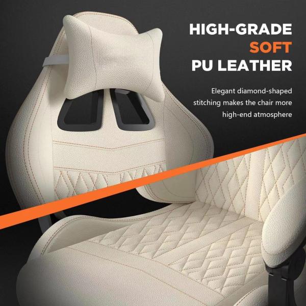 Modern Design Gaming Chair with Vintage PU Leather and Massage 19D x 27W x 50H