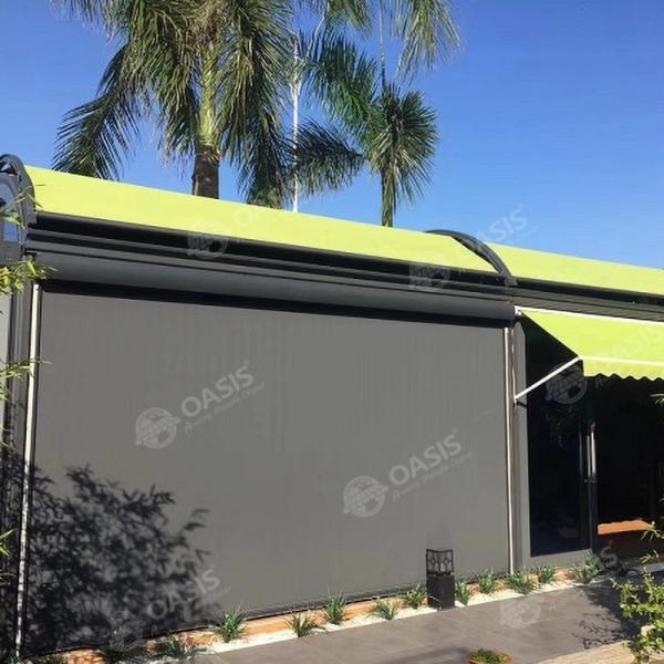 Windproof motorized zip track blinds waterproof for Balcony pergola
