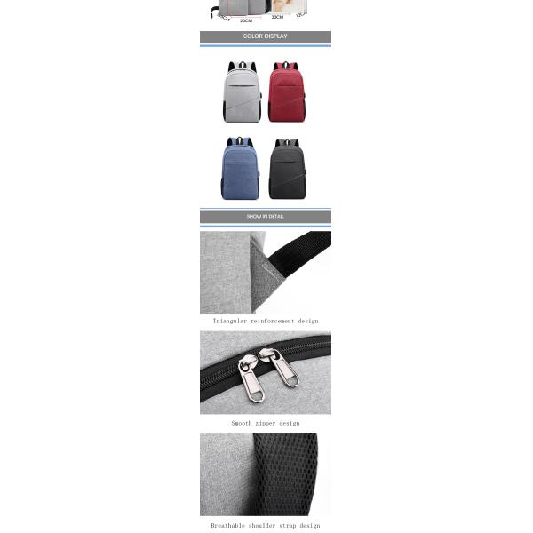 Sympathybag 3 Piece Men Laptop Backpack Anti Theft USB Charging Custom Logo