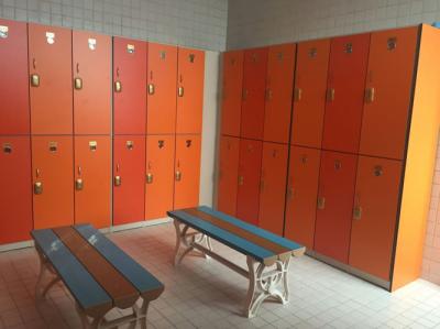 PVC Material Double Tier Lockers , Orange Small Employee Lockers For Factory