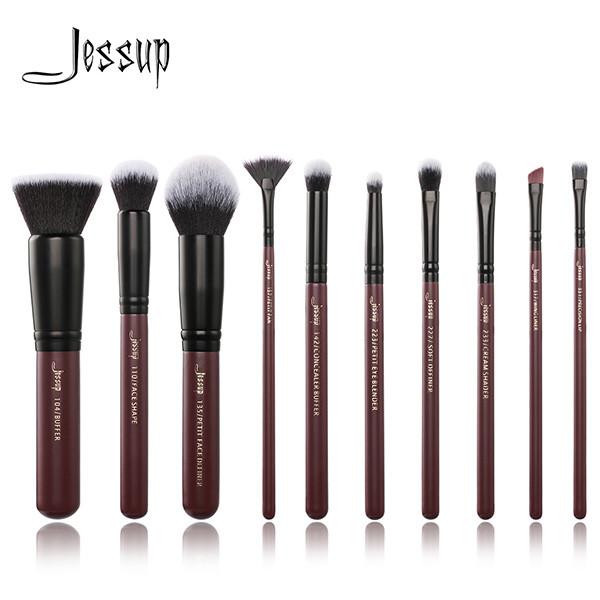 Jessup 10Pcs Plum Queen Luxury Makeup Brushes Set Makeup Brush Manufacturers china T259