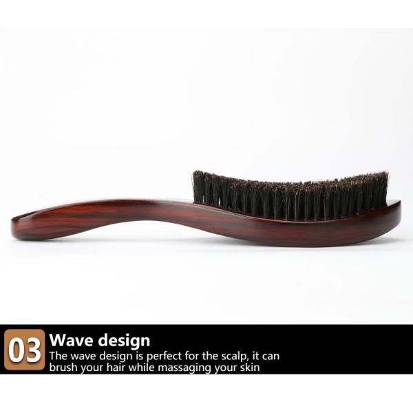 Beach Wood Handle Men's Beard Brush 360 Curved Wave Brush for a Sleek and Defined Look