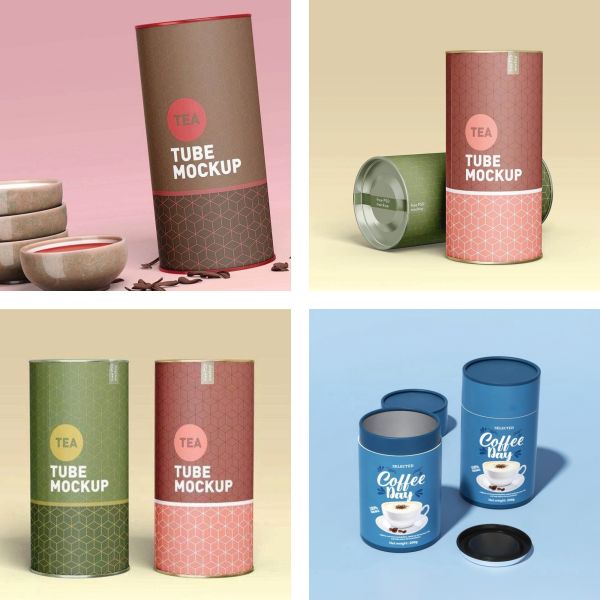 Recyclable round gift box packaging, suitable for food-grade packaging of candy, tea, coffee, etc.