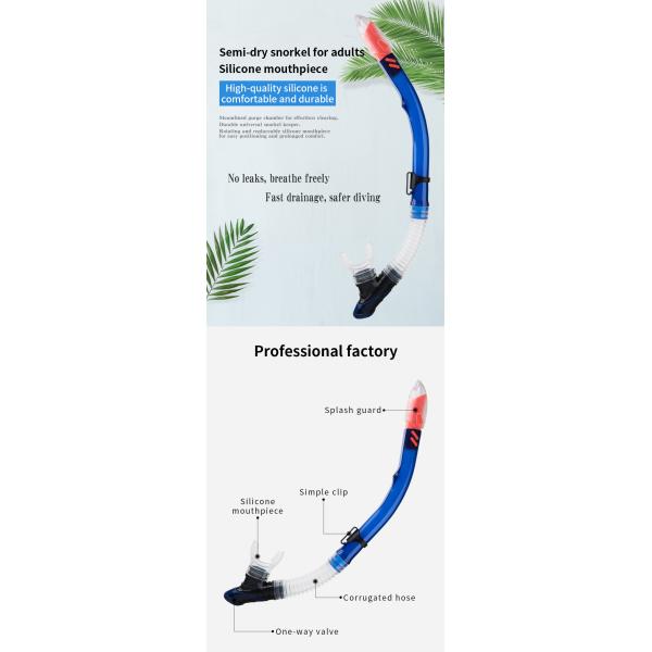 Semi submarino de natación de entrenamiento de snorkel conjunto para adultos buceo pesca de lanza silicona PVC