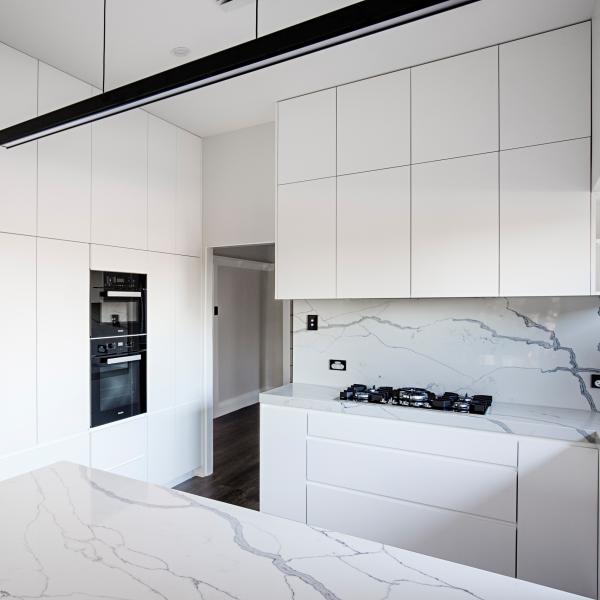 Luxury Plywood Custom PVC White Modular Kitchen Cabinets