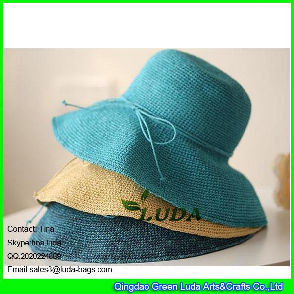 LDMZ-009 wholesale summer lady sun visors hats crochet paper straw hats