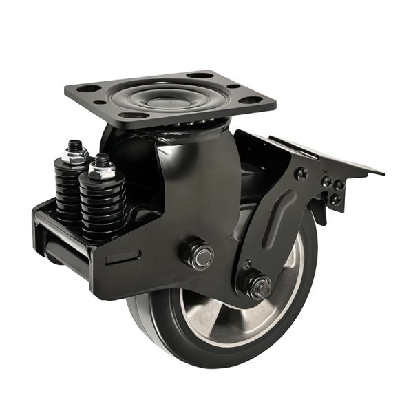 Dual Spring Rubber Extra Heavy Duty Caster Aluminum Wheel Core Automotive Manufacturing  Assembly Lines