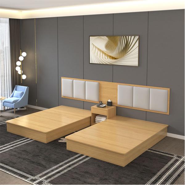 Solid Wooden Hotel Bedroom Furniture Sets , Guest Room Modern Bedroom Suites