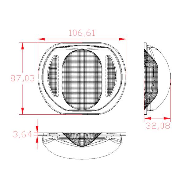 Non Glare Glass COB LED Lens With Aluminum Reflector 107mm 150*70 Degree