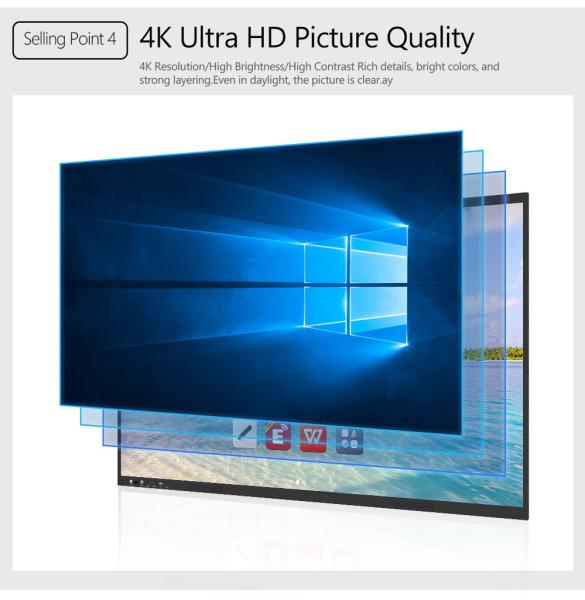 Real Time Annotation Interactive Flat Panel 4K Touch Screen Wi-Fi 6/5G Support