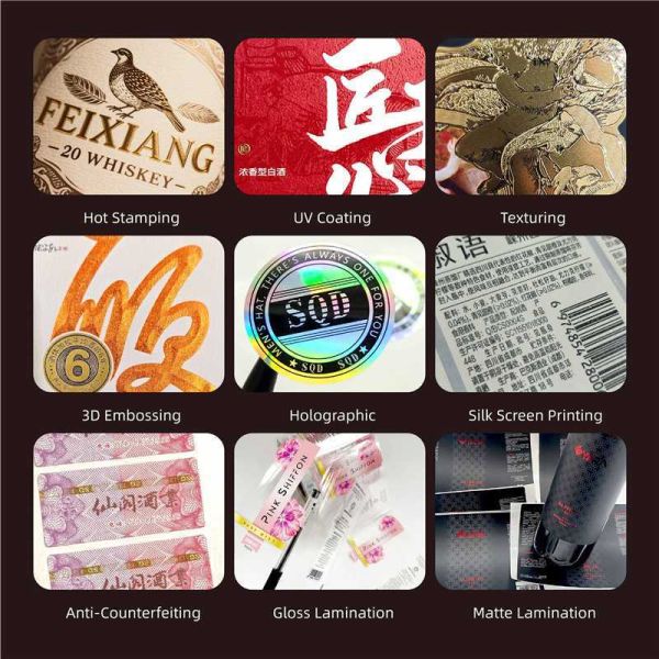 Custom Printing Waterproof Strong Stickiness Embossed Luxury Texture Gold Foil UV Printing Whisky Drinks Liquor Bottle Labels
