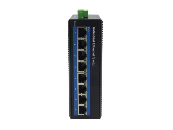 1000MBase-T UTP Unmanaged Industrial Switch 8 Port For IP Cameras IP40 DIN-rail Type