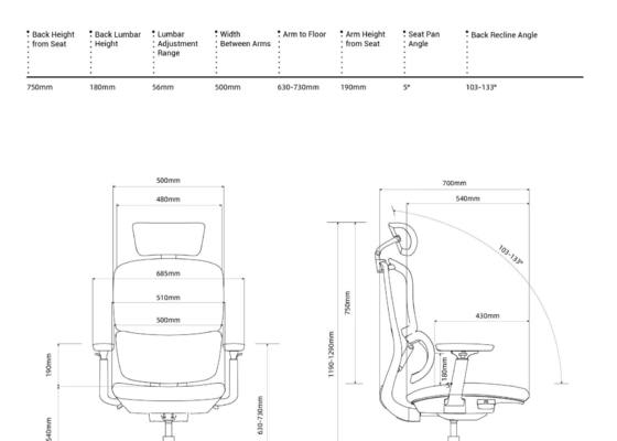 H2 Ergonomic Office Chair with 4.0 Dual-Back Design for Dynamic Spinal Support and Multiple Size Options
