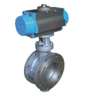 Pneumatic Actuator Wafer Connection Hard Seal Double Flanged Triple Eccentric Butterfly Valve
