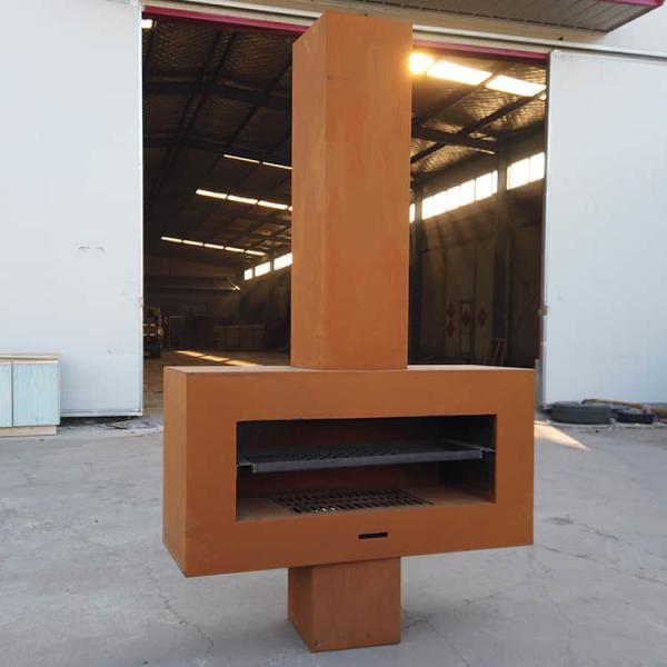 Madeira de aço vermelha rústica de 1.3FT Corten 400mm que queima a chaminé exterior
