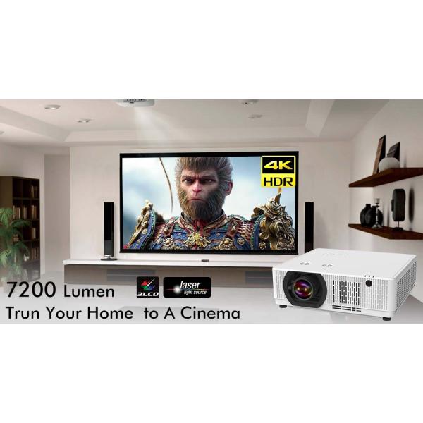 7200 Lumens Laser Projector 3LCD Projector For Large Screen Entertainment