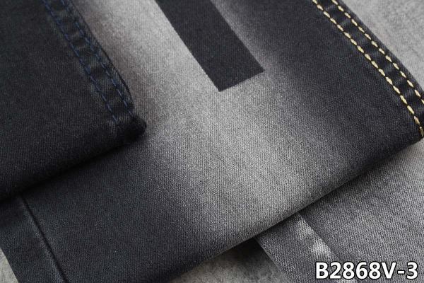 10 OZ Women Jeans Stretch Denim Fabric In Black / Black Color