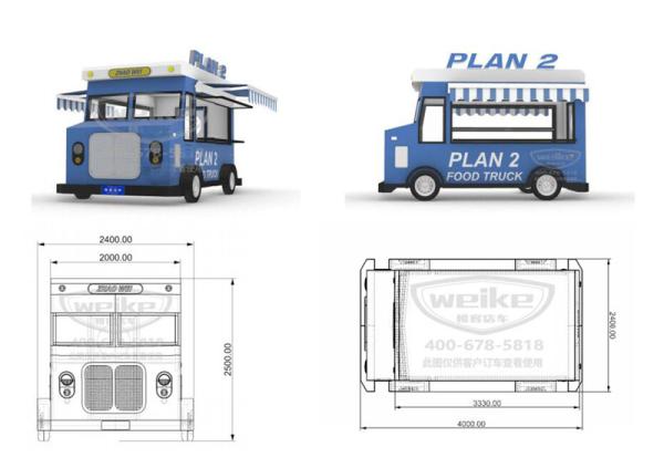 Eco Friendly Food Truck Mobile Food Bus Electric Fast Snack