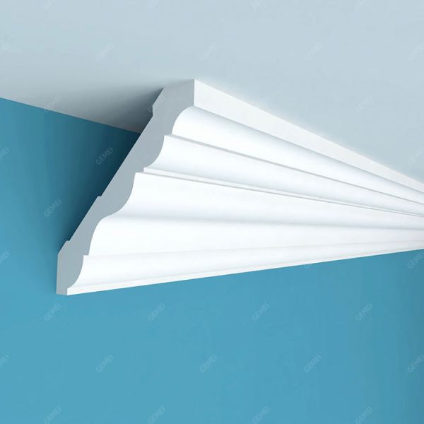 GC-83071 168mm High Quality French Style Bandable Polyurethane Plain Cornice Moulding Pu Ceiling Mouldings