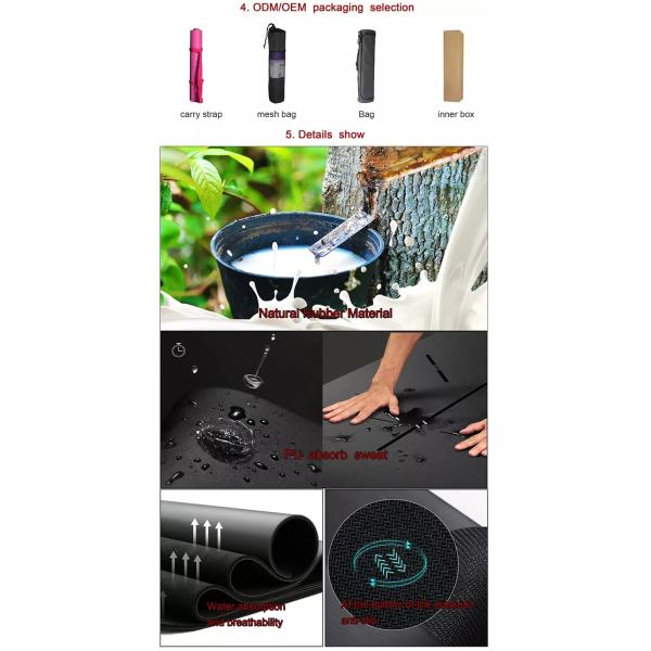 Resistencia amistosa los 68*183cm de la estera de la yoga de Eco del caucho natural de la PU de 5m m alta