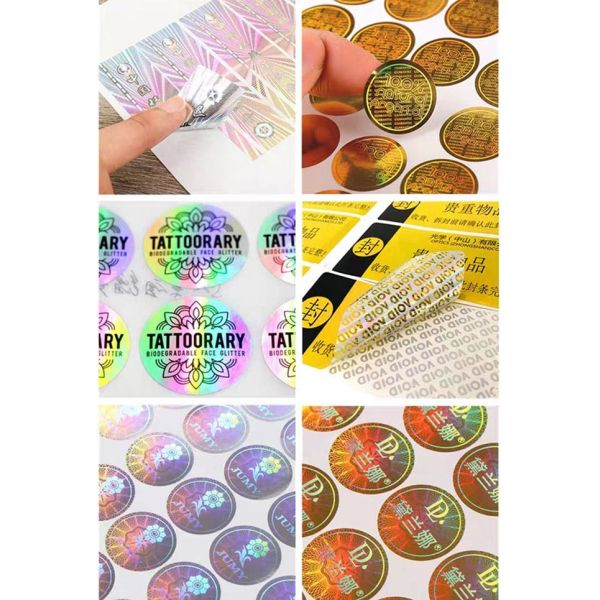 Custom Printed Holographic PVC Label Sticker Vinyl Logo Labels