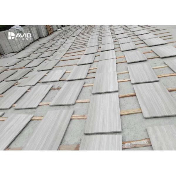 White Wood Vein Marble Natural Stone Slabs For Wall Cover / Flooring Decor