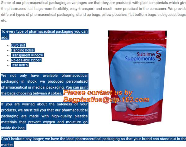 Seasoning Powder Flour Condiment Stand Up Pouch Soup Spice Packaging Bag With Window, Soup Bag, Retort pouch