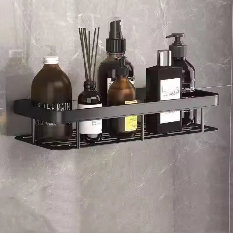 2025 Hot Selling Modern Wall Mounted Bathroom Toilet Toiletries Durable Aluminum Corner Shelf Storage Rack