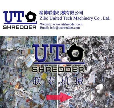 single shaft shredder in coated paper, ads paper, art paper shredding / paper shredder/ paper crusher / waste paper