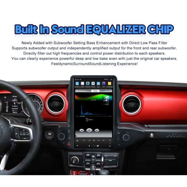 Авторадио для Jeep Wrangler (2018-2021) 13,6 дюйма GPS навигация DVD мультимедиа авто стерео 2din