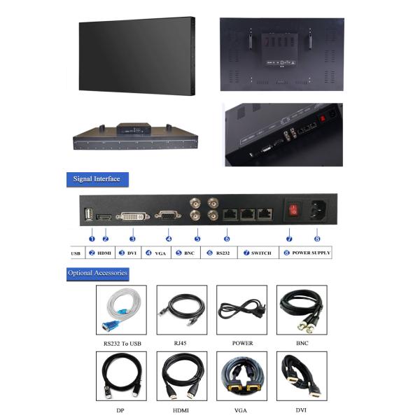 Resolution 1920*1080 LCD Video Wall 49'' 178°H/178°V Visual Angle CE Approval