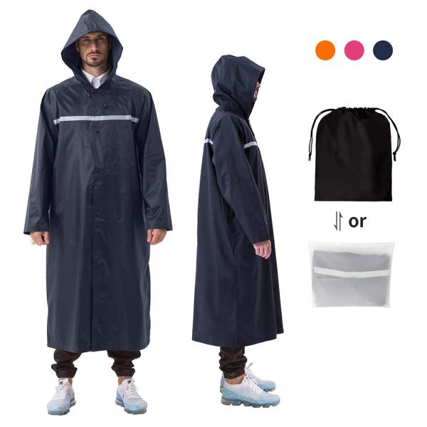 Long Raincoat, Men Rainwear, Motorcycle Riding Recycle Non-disposable Durable Rain Gear Ponchos Raincoats, thick suit