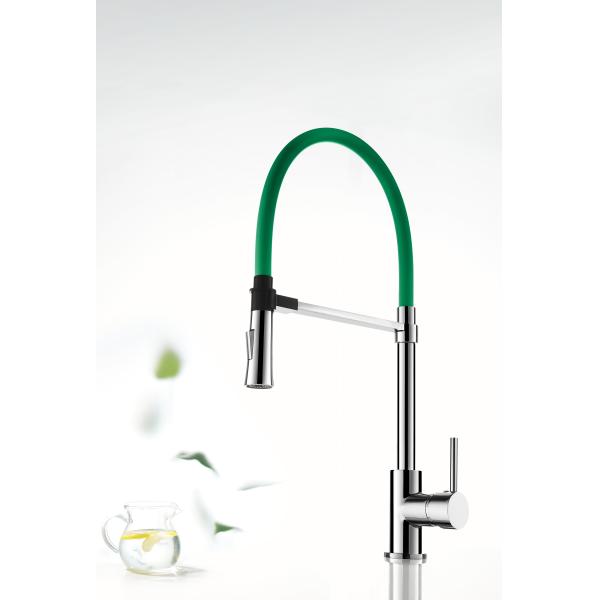 Chrome Green Single Hole Magnetic Pull Down Kitchen Faucet Kitchen Water Mixer Tap