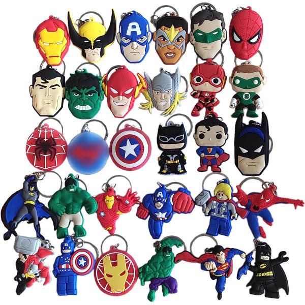 Cartoon Keychains Key Goodie Bag Stuffer Christmas Gift Holiday Charms Kids Birthday Party Favors School Carnival