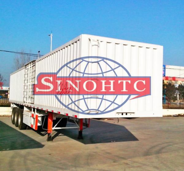14m Tri Axle Heavy Duty Semi Trailers , Bulk Cargo Dry Van Semi Trailer