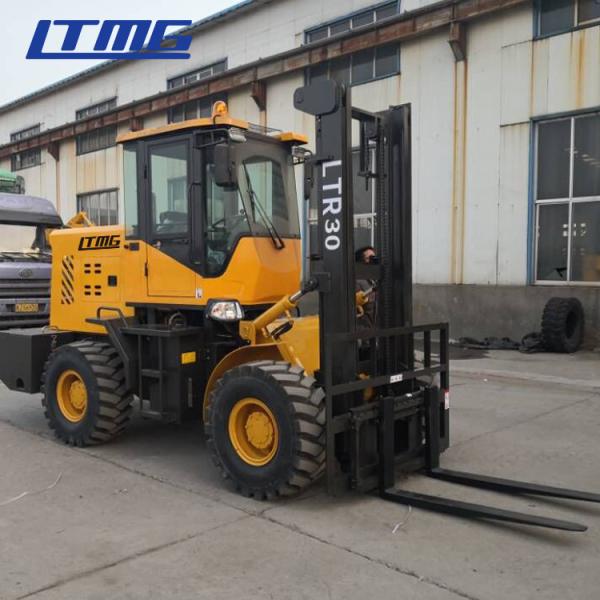 LTMG 3 TON Rough Terrain Lift Truck , Off Road Forklift With 42KW Diesel Engine