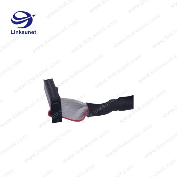 UL2651-28AWG 1.27mm black pvc Round Flat cable wiring harness