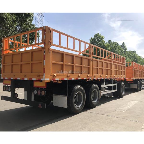 Top Design CIMC HUAJUN Stake Cargo Trailer with Double Box Fence Semi Trailer