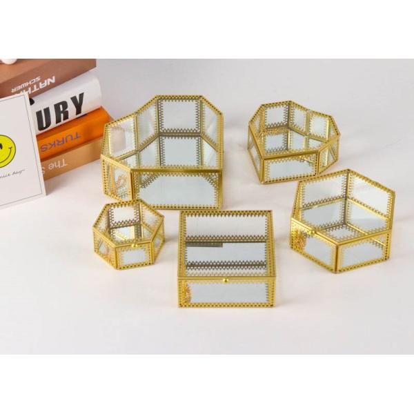 Glass Greenhouse heart shape Lace jewelry accessories gift package box cover circle boxes glass display box