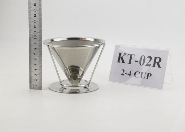 Non Slip Handle Stainless Steel Pour Over Coffee Dripper With Silicone