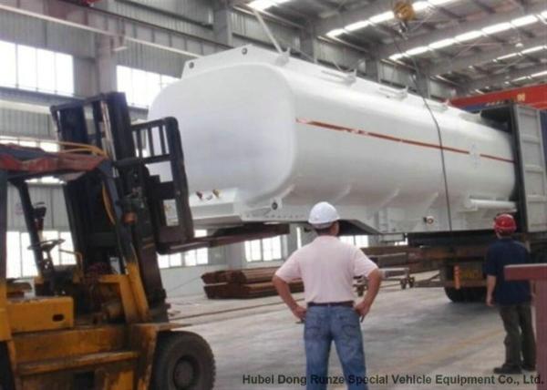 SKD 3 Axle Stainless Steel Tanker Semi Trailer For Oil / Diesel / Gasoline / Kerosene