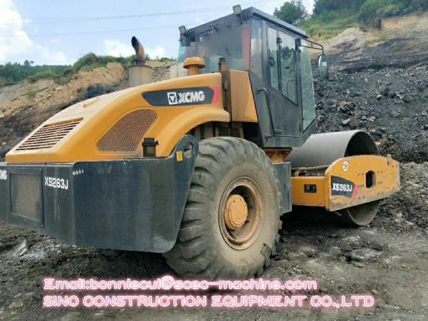 Único rolo vibratório do solo do rolo de estrada XS263J da construção do cilindro 115KW