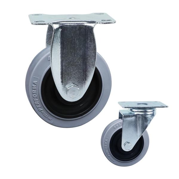 rodízios da mobília do rolamento de esferas de 125mm TPR, rodas médias do rodízio do dever da capacidade 220lbs