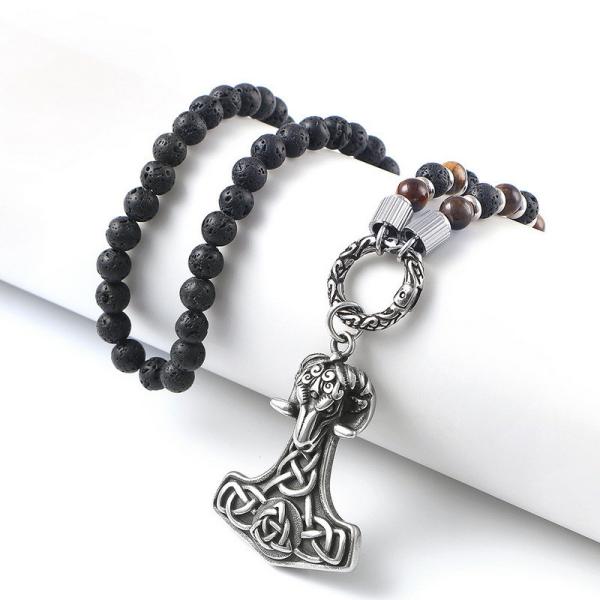 Halloween Punk Ram Casting Fashion Pendant Trendy Explosive Beaded Necklace Hanging Tag Boyfriend Style