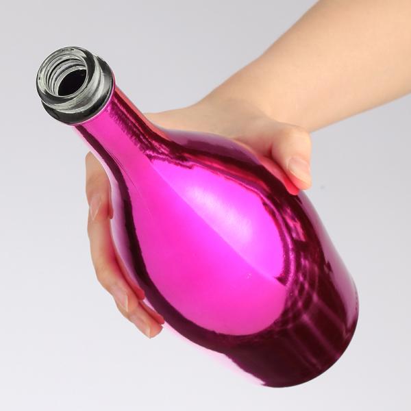 Конфигурационные бутылки с стеклянным воротничком с логотипом для горячего штампования с винной крышкой