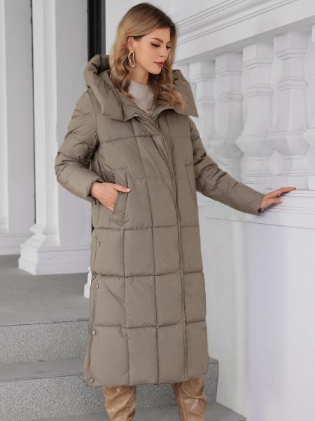 Washable Ankle Length Down Coat Duvet Extra Long Puffer Coat Womens